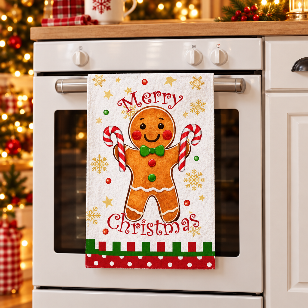 Paño colgado en un horno blanco